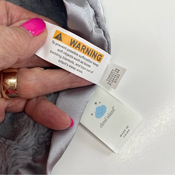 Cloud Island Gray Elephant Lovey Security Blanket Satin Trim and Back Baby Plush - Picture 13 of 15